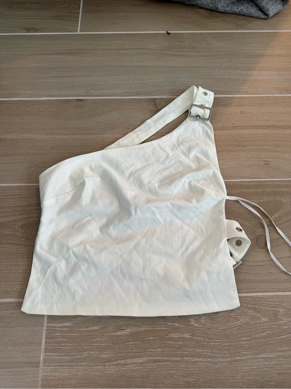 Princess Polly Ivory Asymmetric One-Shoulder Top
